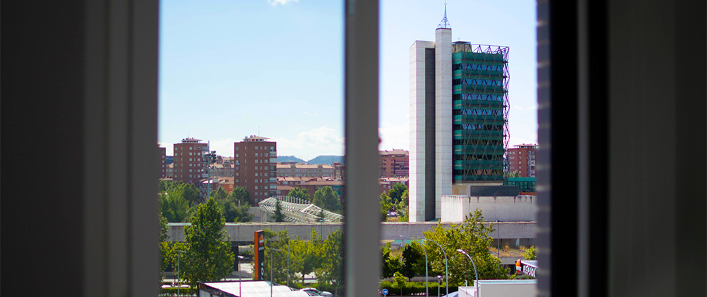 Vistas desde la ventana hacia el Museo de la ciencia en Valladolid